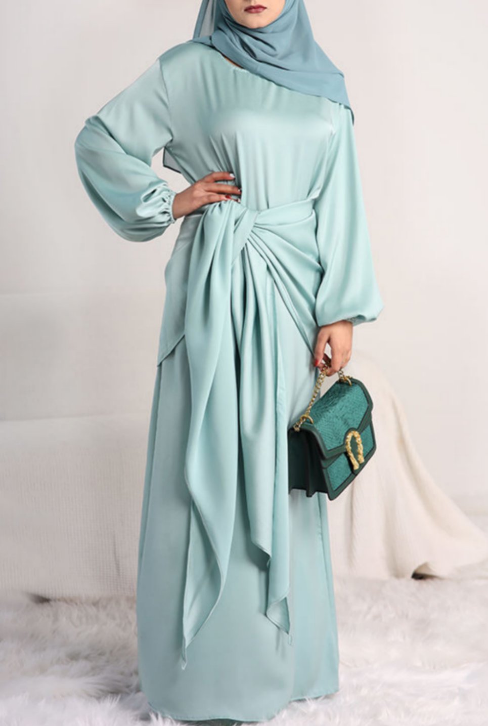 Ayla Satin Wrap Set
