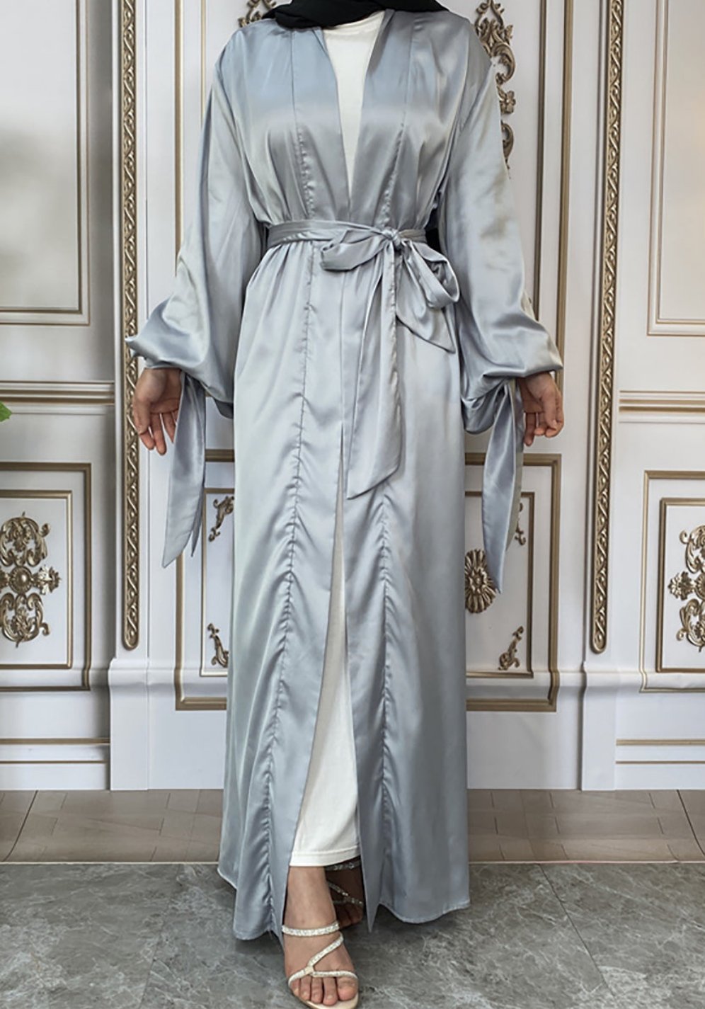 Maaya Satin Tie Abaya