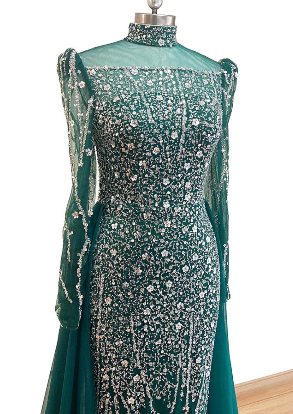 Amayra Mermaid Gown-Emerald Green