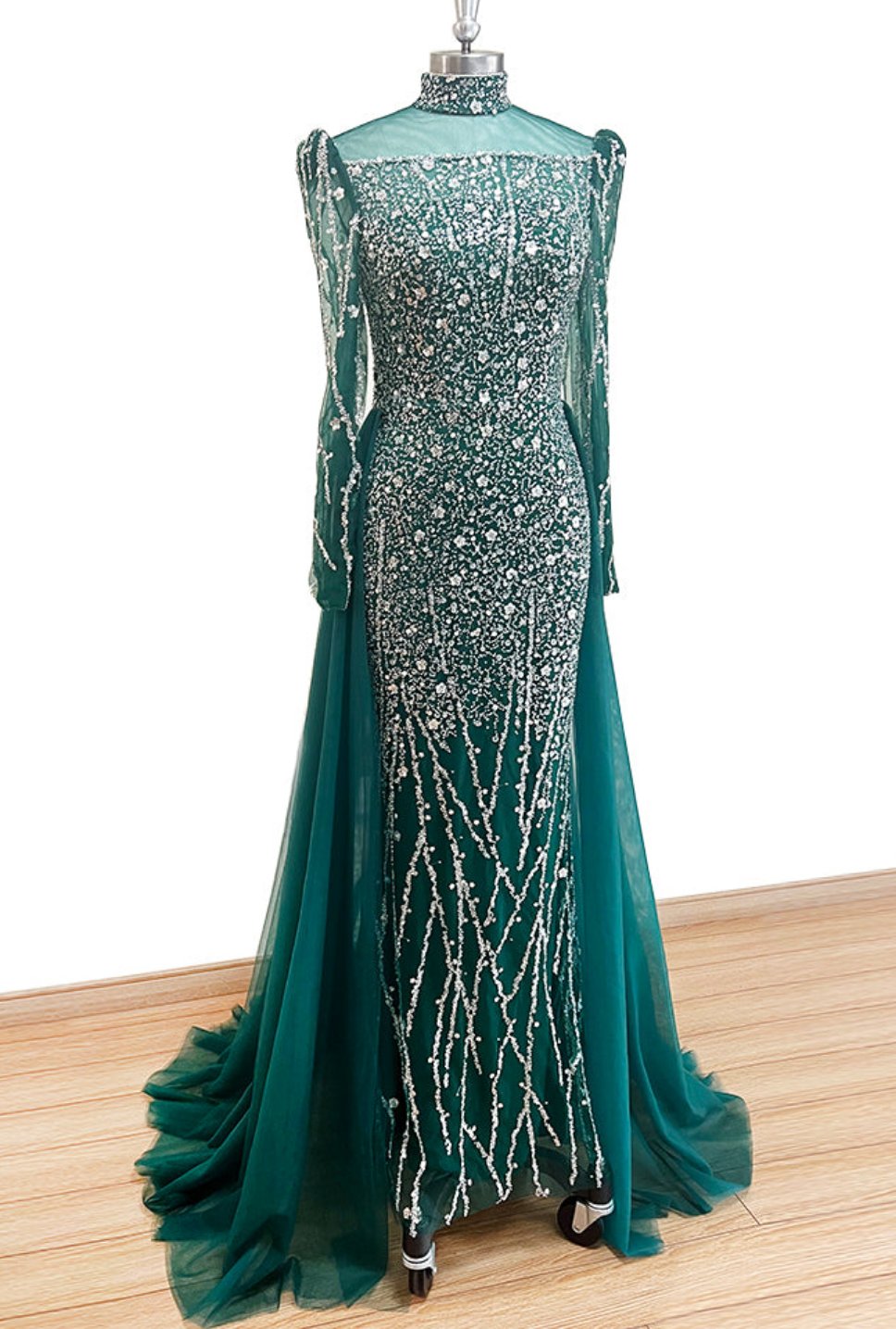 Amayra Mermaid Gown-Emerald Green