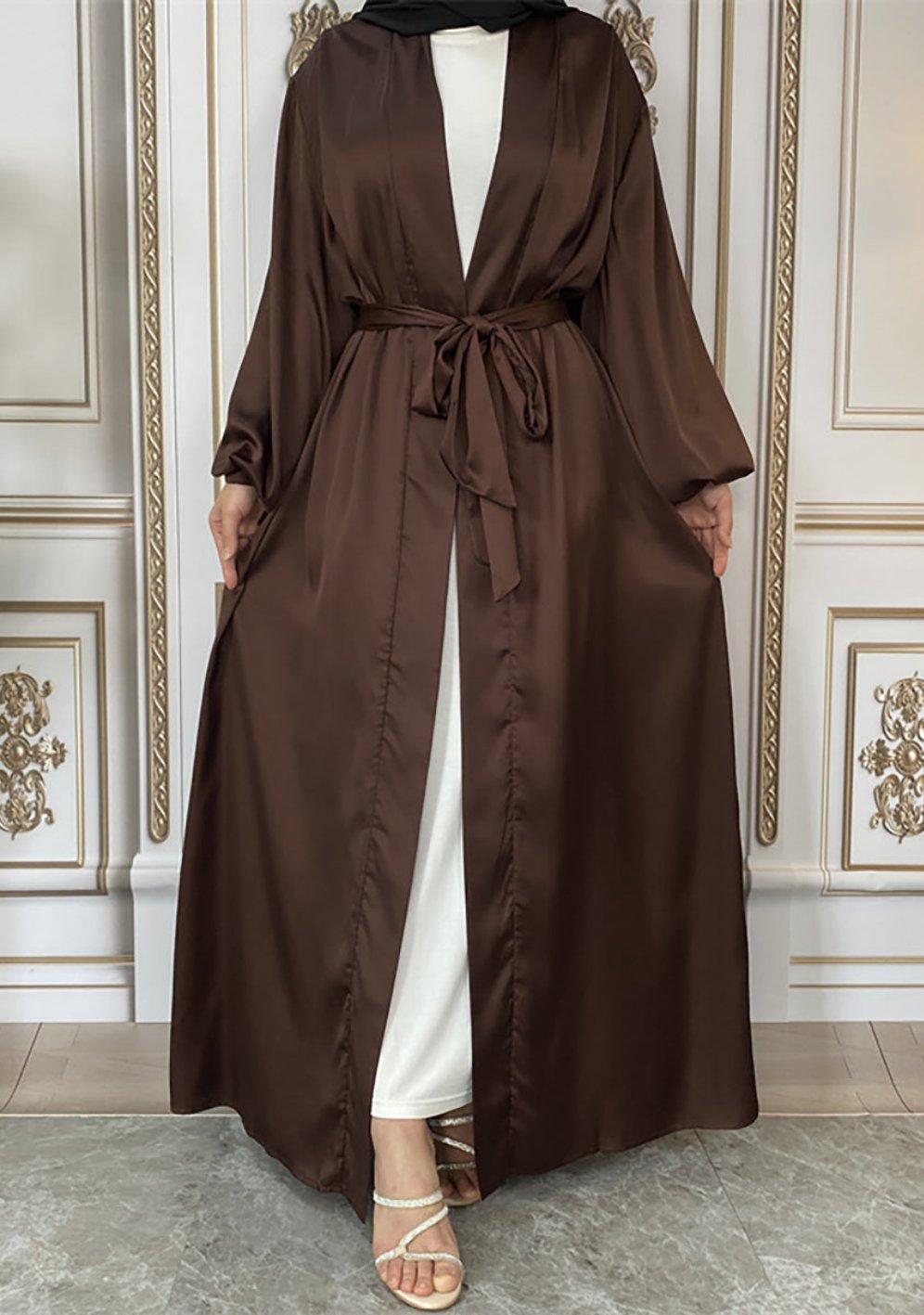 Maaya Satin Tie Abaya