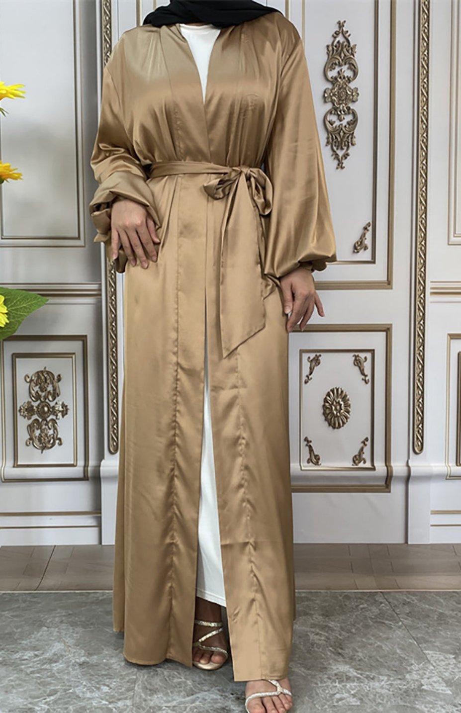 Maaya Satin Tie Abaya