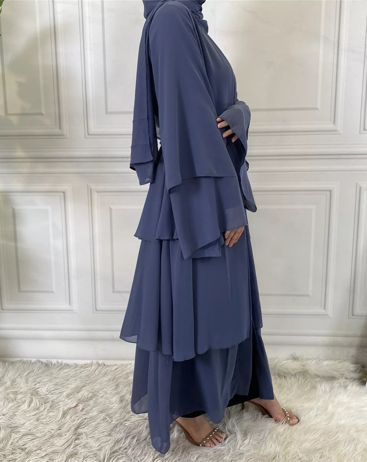 Alizeh-Layered Chiffon Abaya