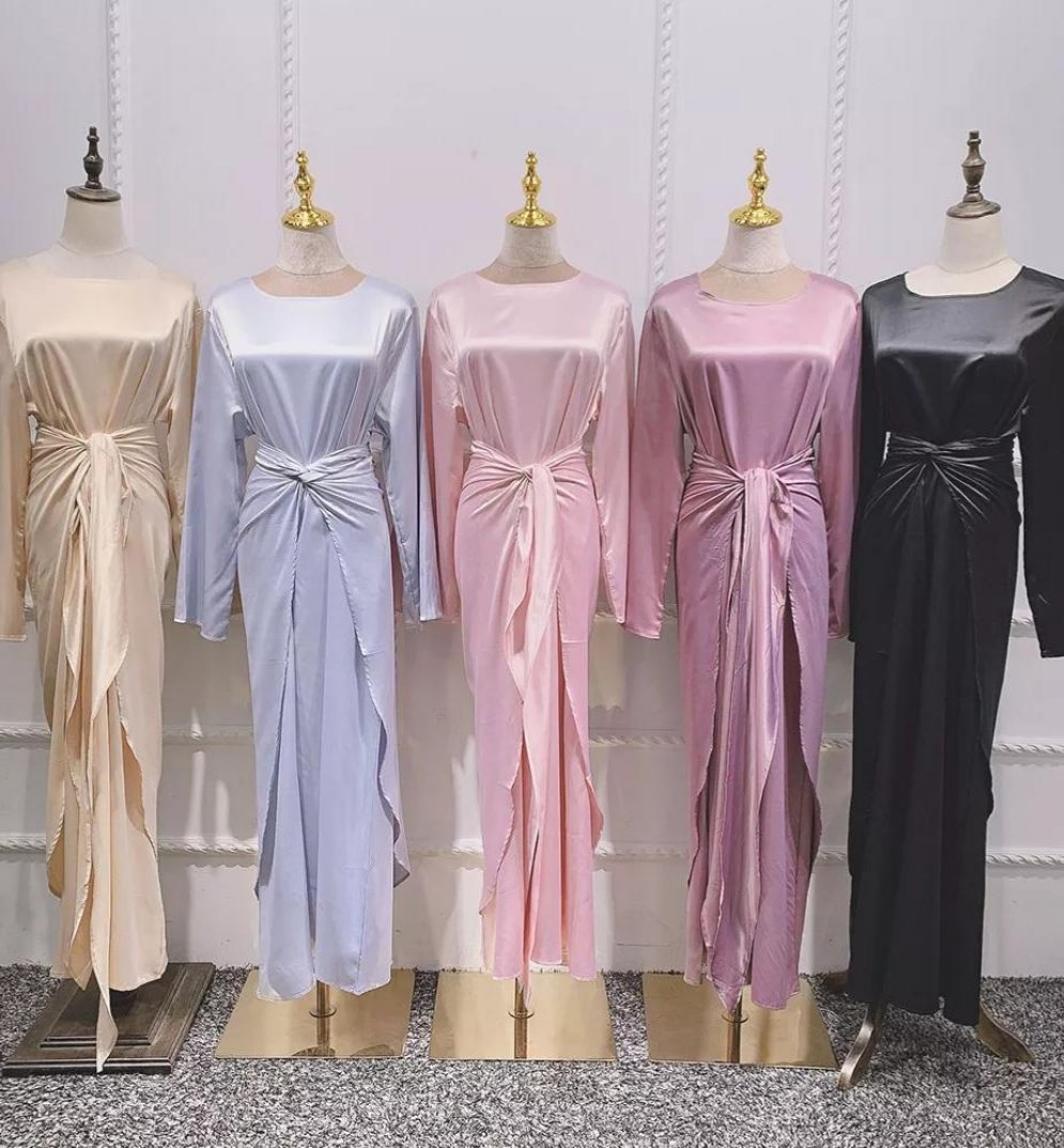 Leena Satin Abaya Set