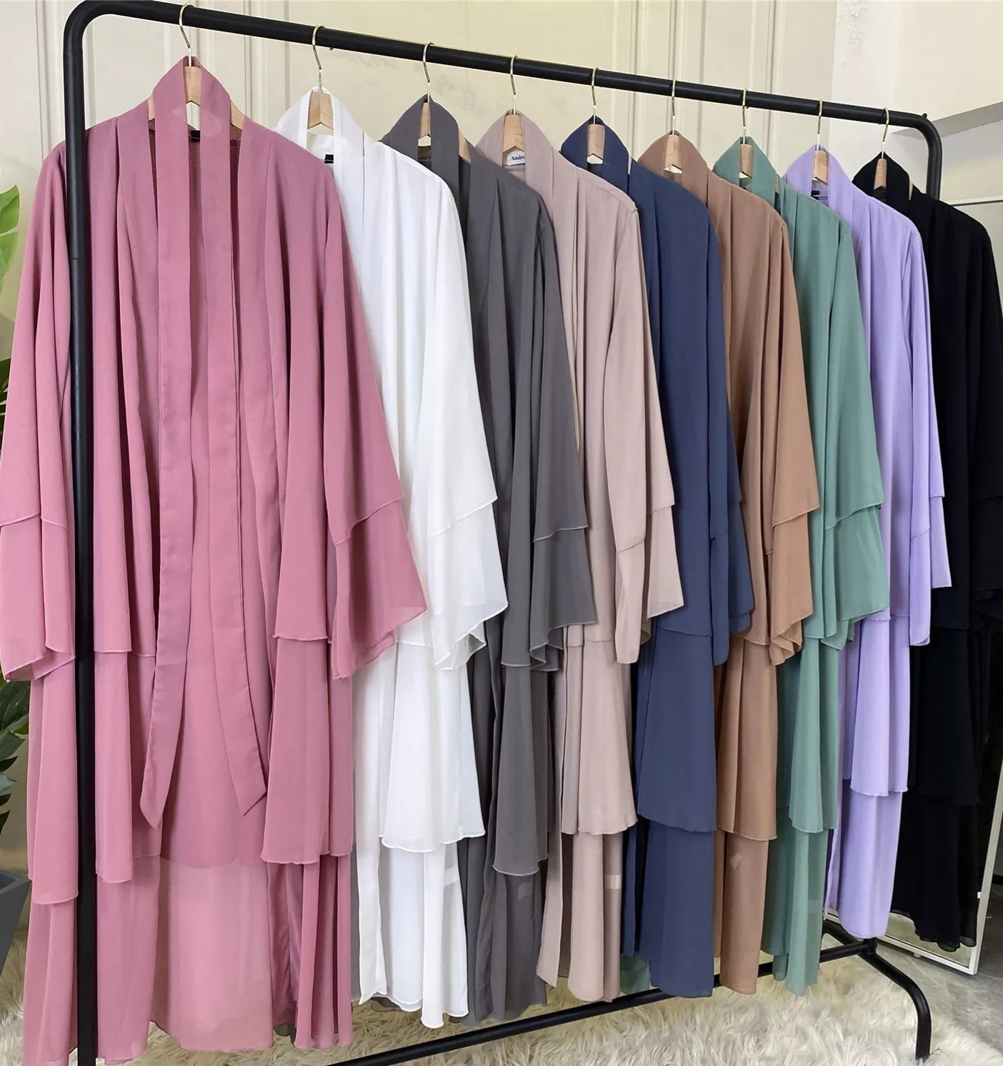 Alizeh-Layered Chiffon Abaya