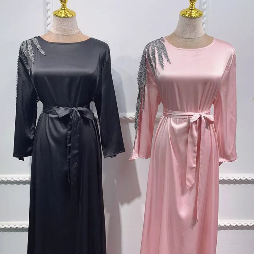 Zaibah Satin Evening Dress