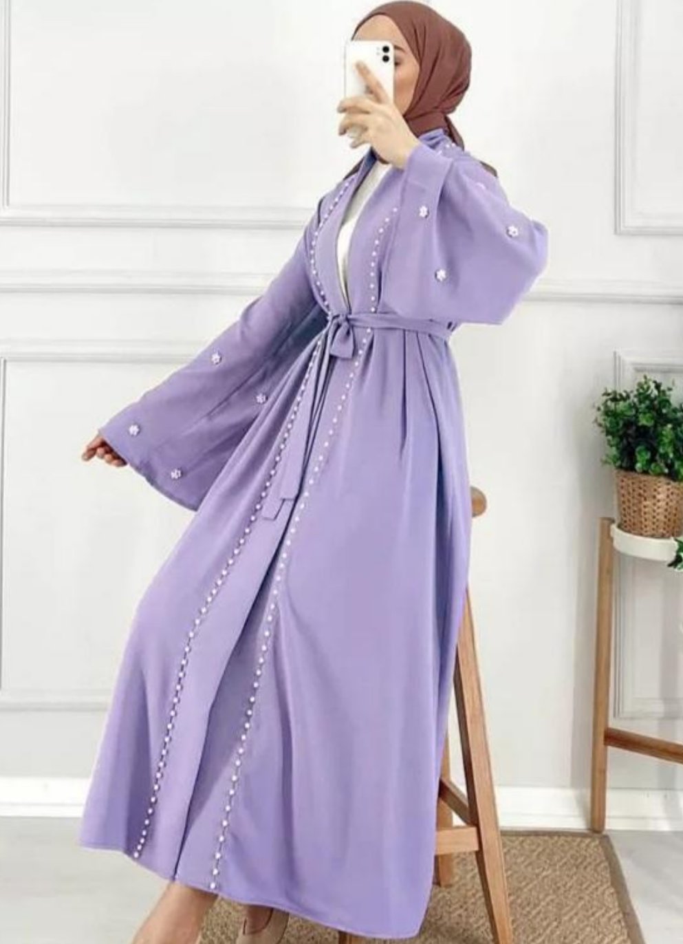 Pearl Embellished Abaya