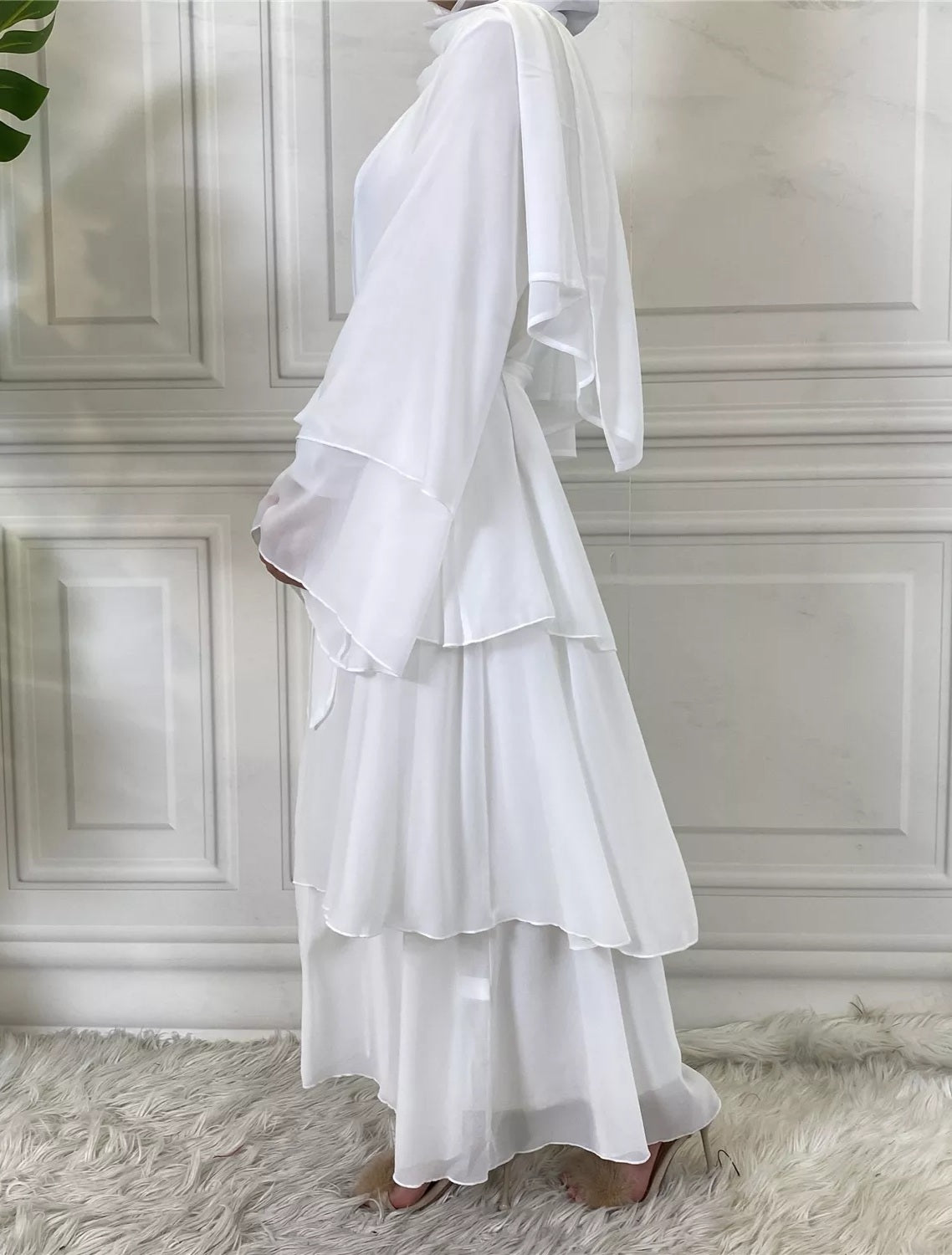 Alizeh-Layered Chiffon Abaya