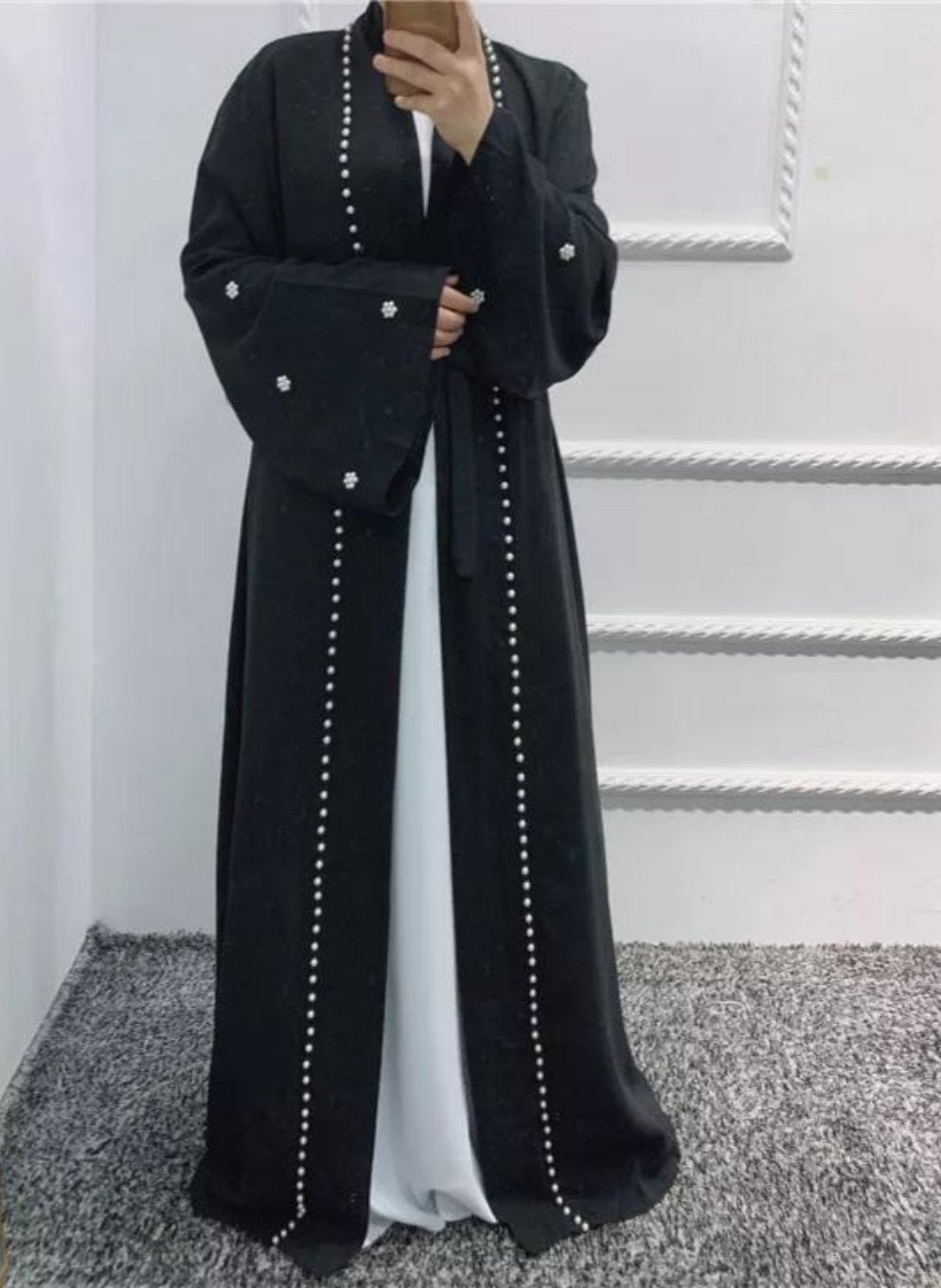 Pearl Embellished Abaya