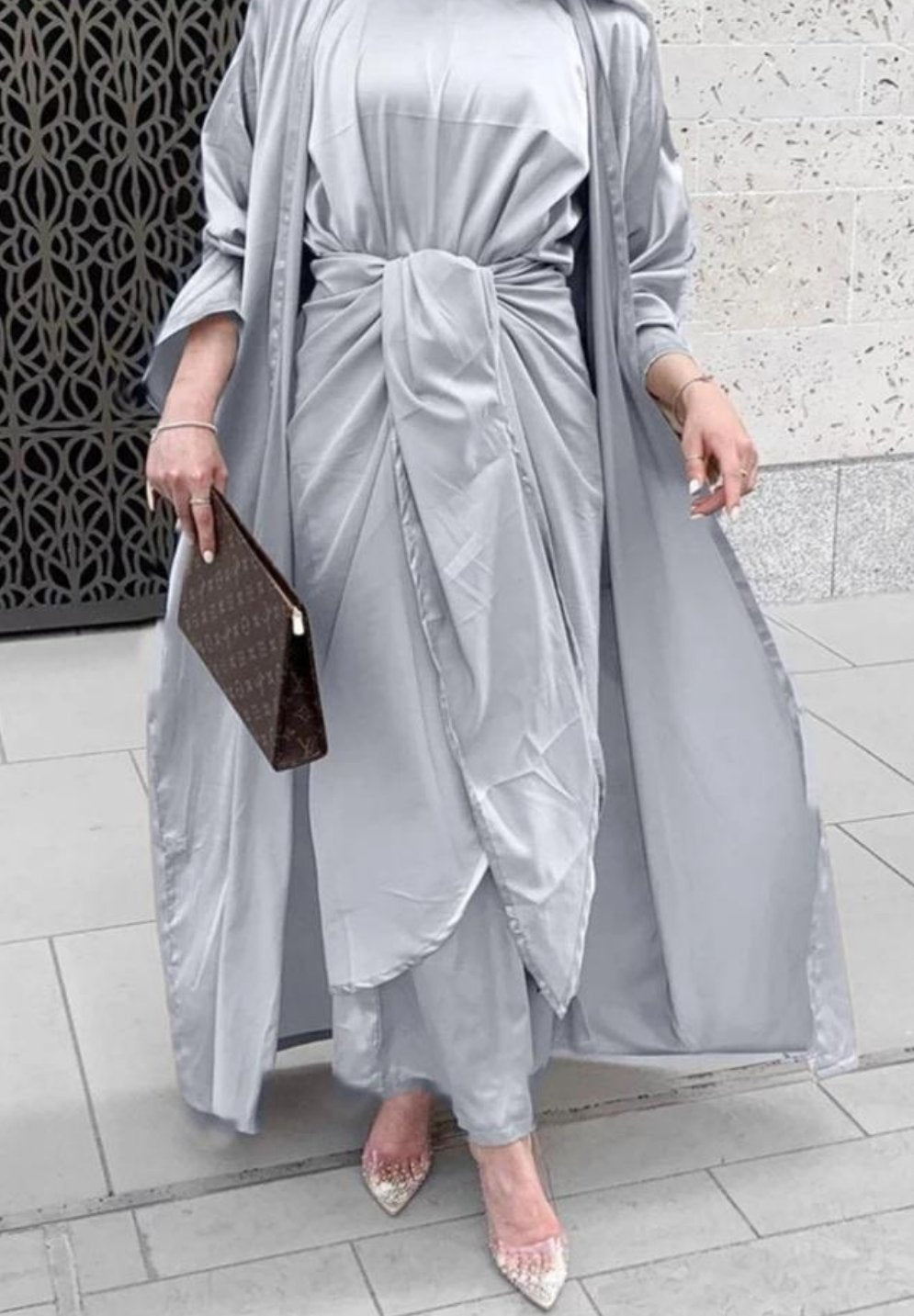 Leena Satin Abaya Set