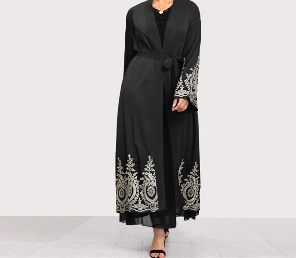 Airah-Lace Embroidery Abaya