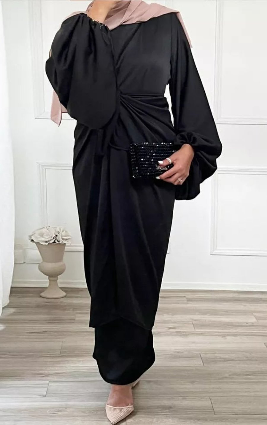 Ayla Satin Wrap Set