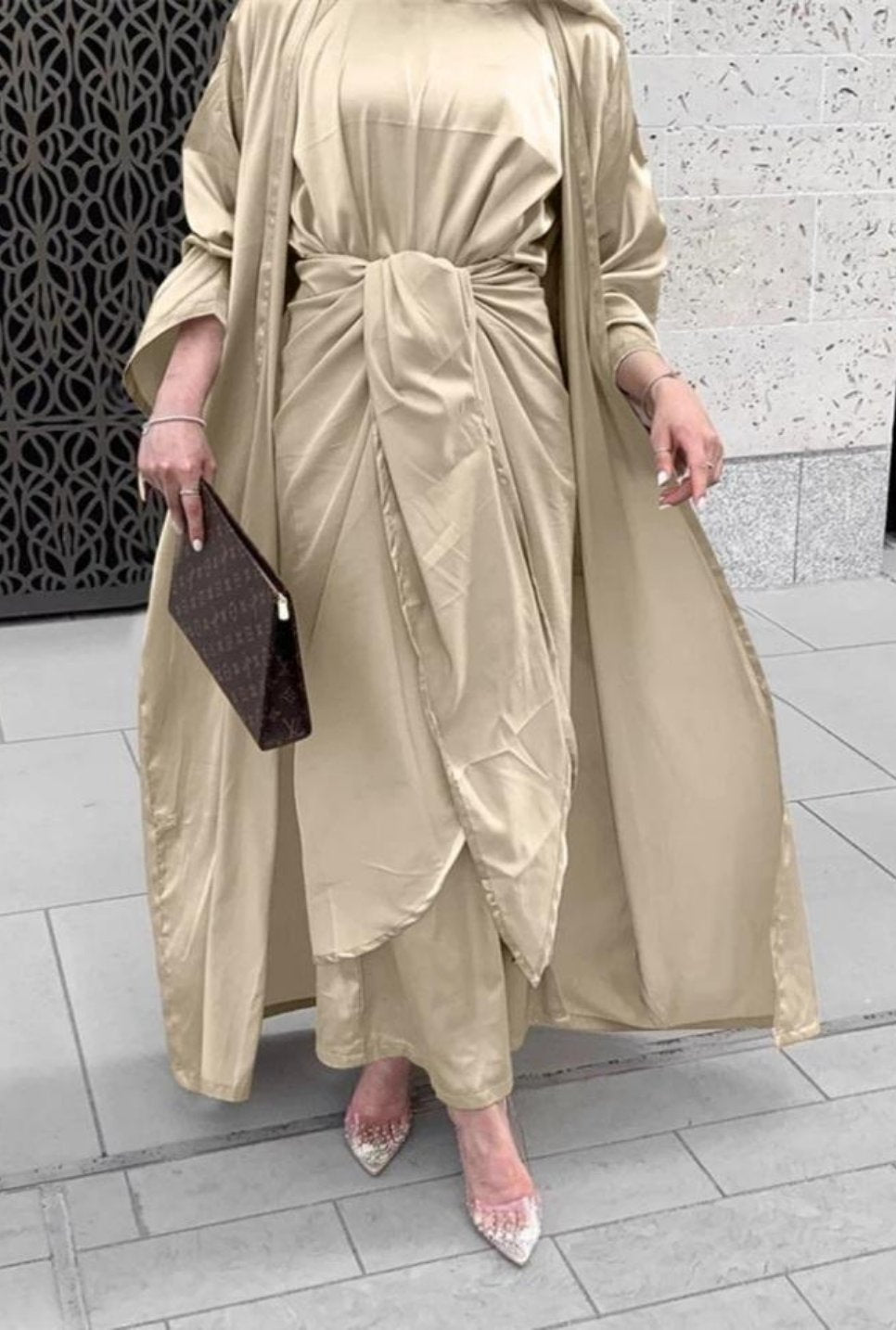 Leena Satin Abaya Set