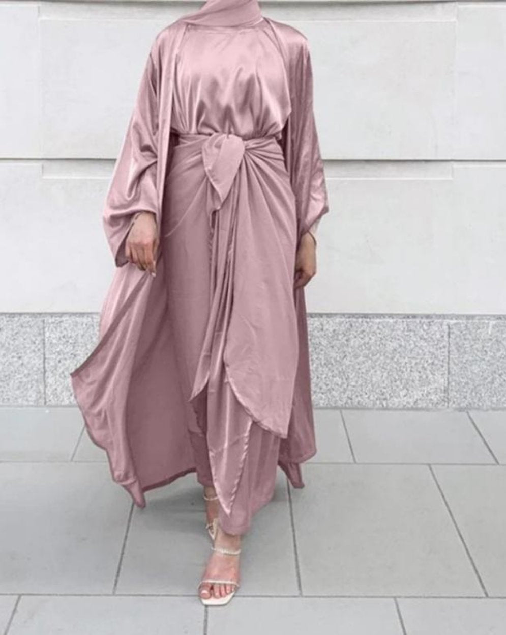 Leena Satin Abaya Set