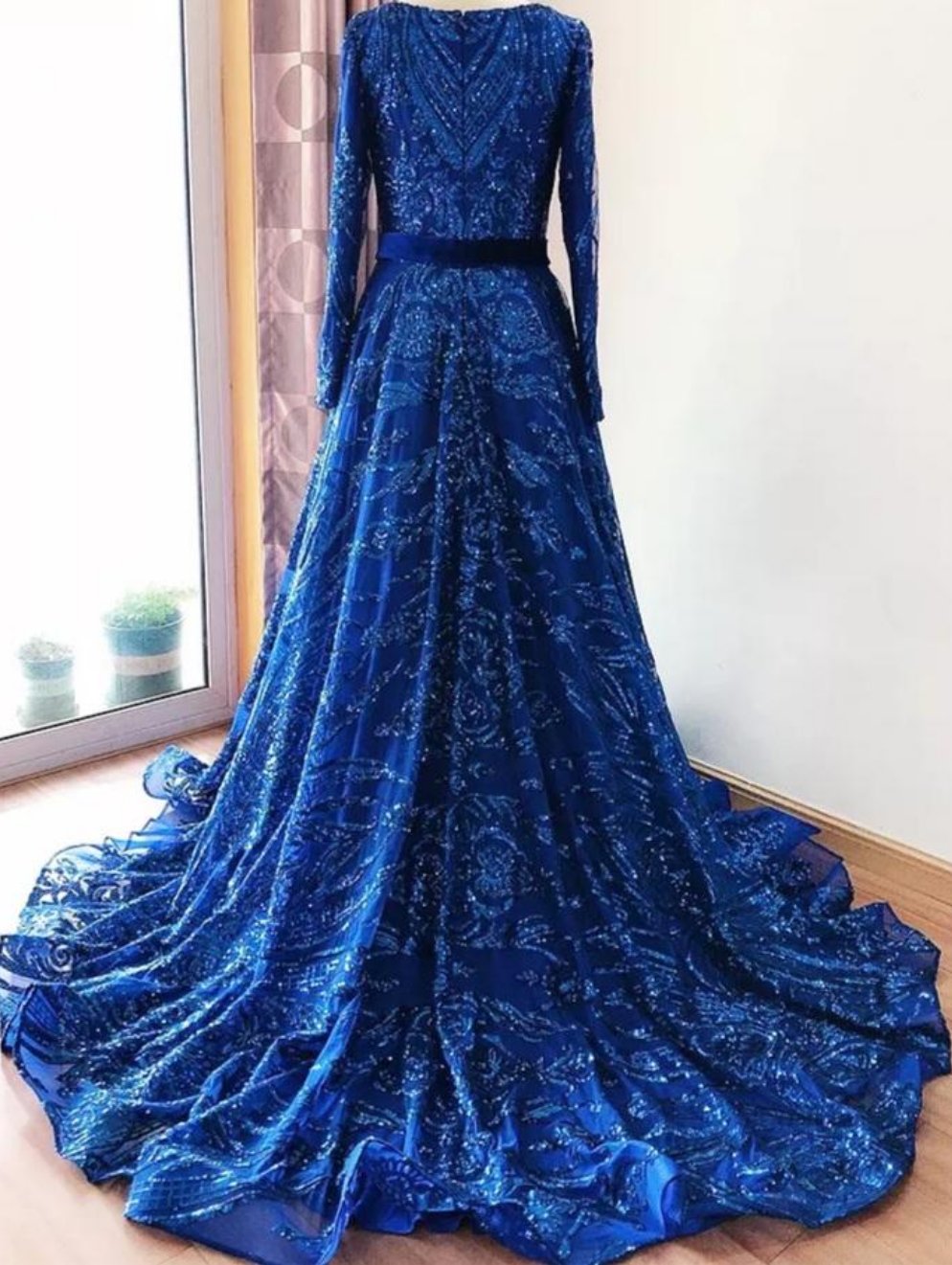 Liza Sequin Evening Gown- Royal Blue