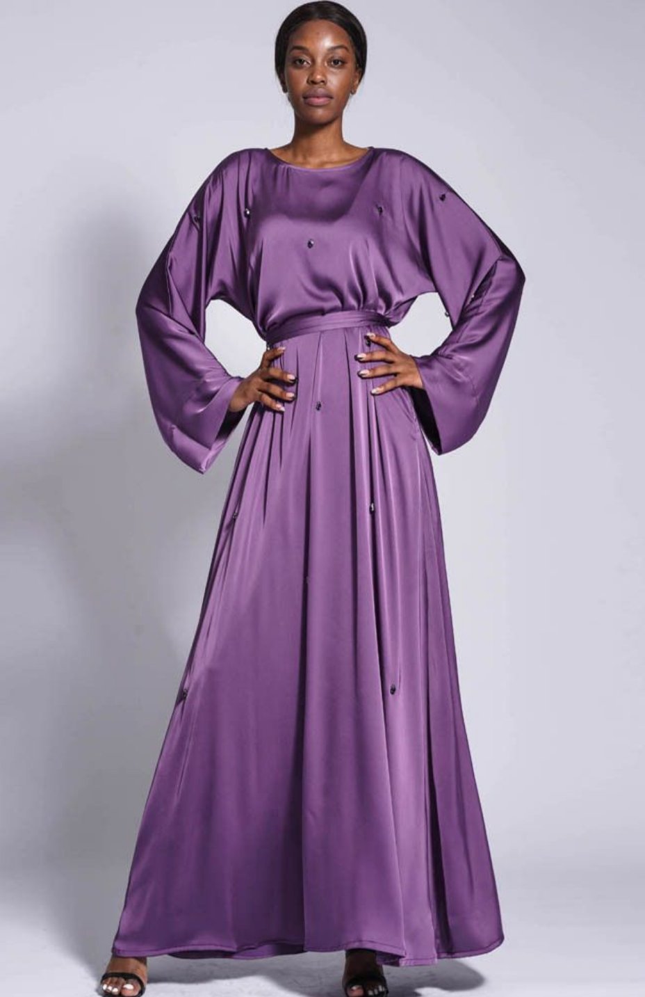 Nina Beaded Satin Abaya