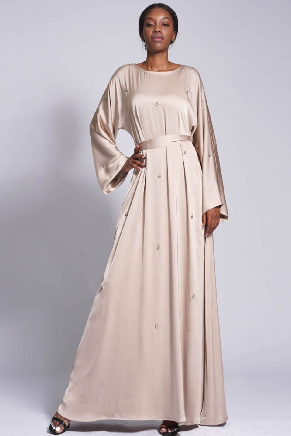 Nina Beaded Satin Abaya