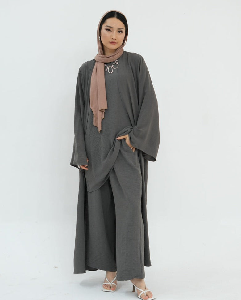 Zoha-Three Piece Abaya Set