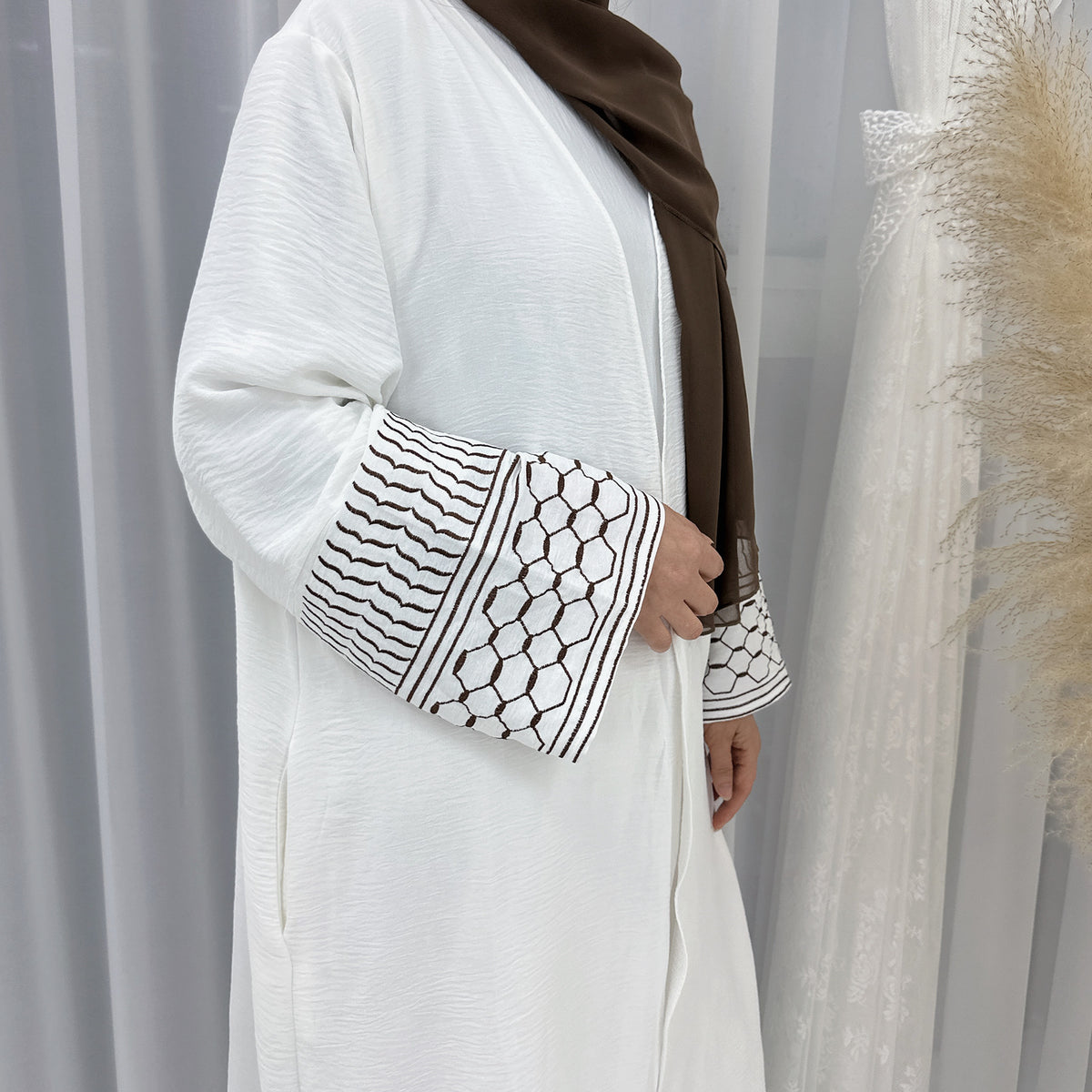 Maaha Keffiyeh Embroidery Abaya