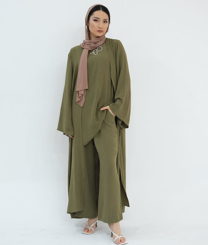 Zoha-Three Piece Abaya Set