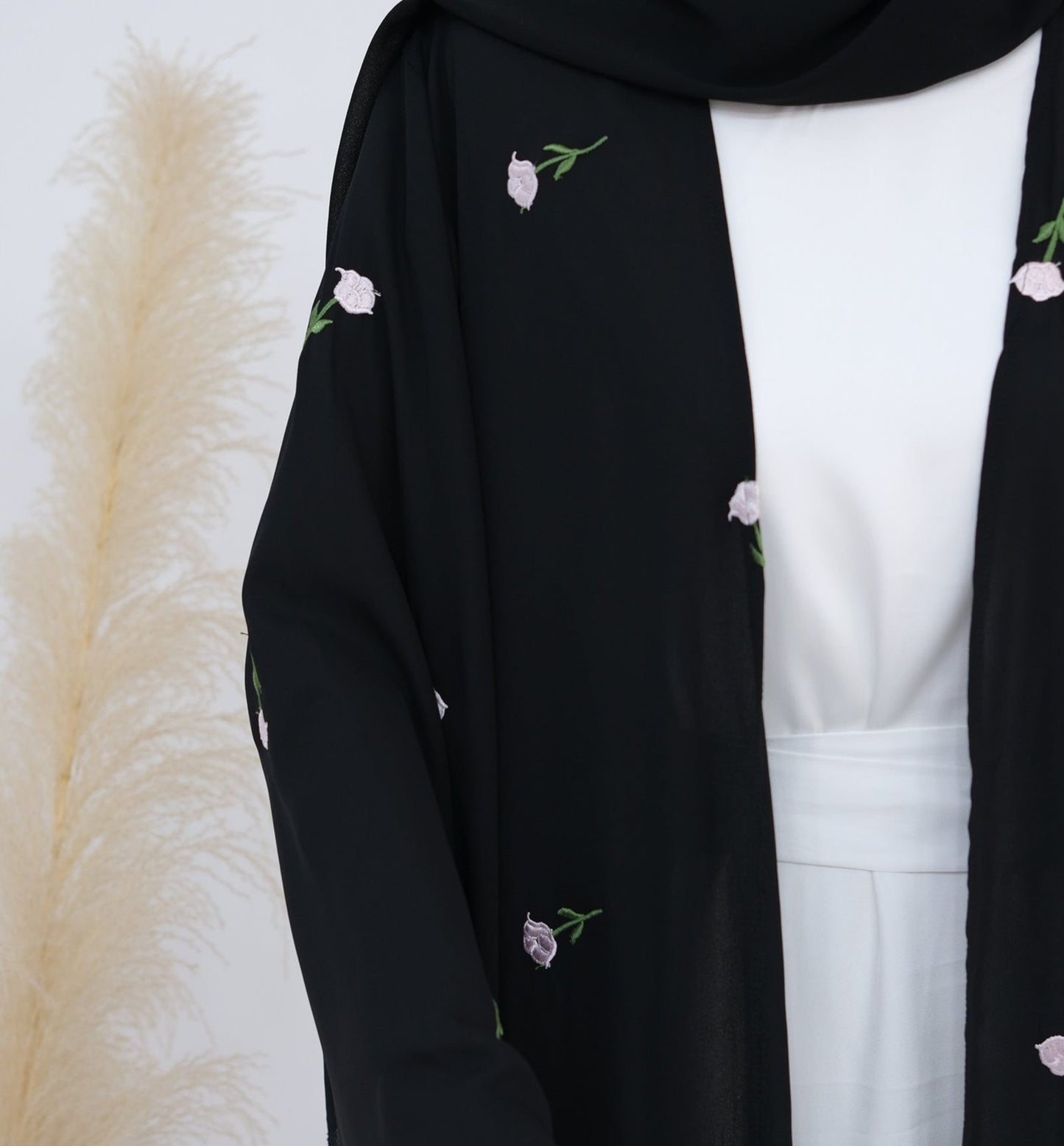 Floral Embroidery Abaya & Hijab