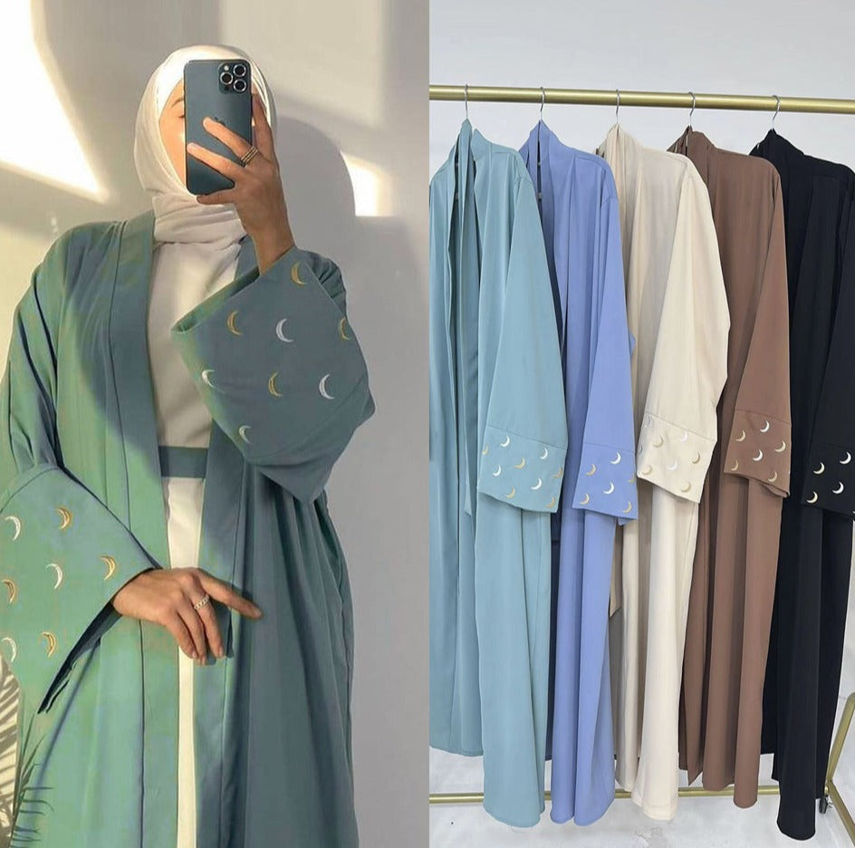 Qamar Embroidery Abaya- Regular Fit