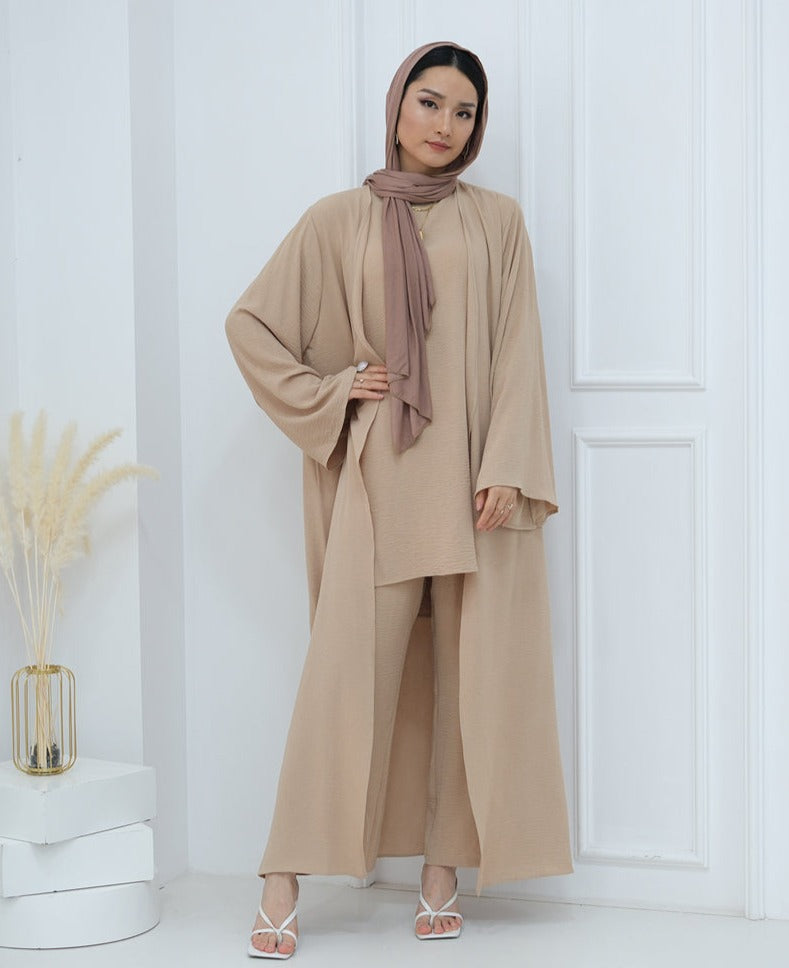 Zoha-Three Piece Abaya Set