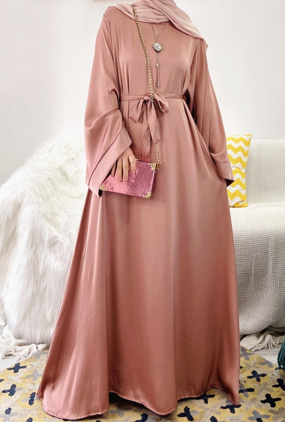 Samreen Satin Abaya