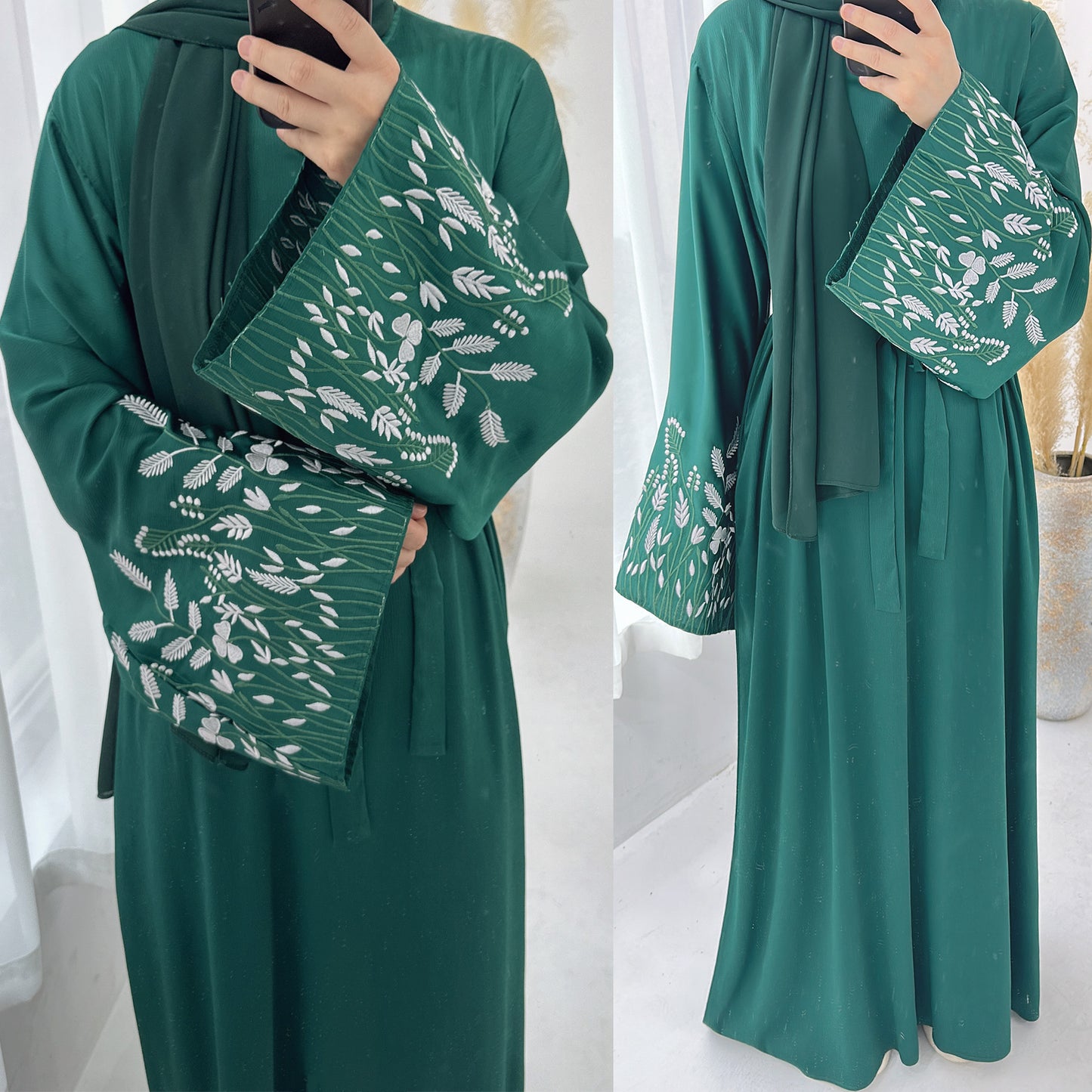 Abeer-Floral Embroidery Abaya