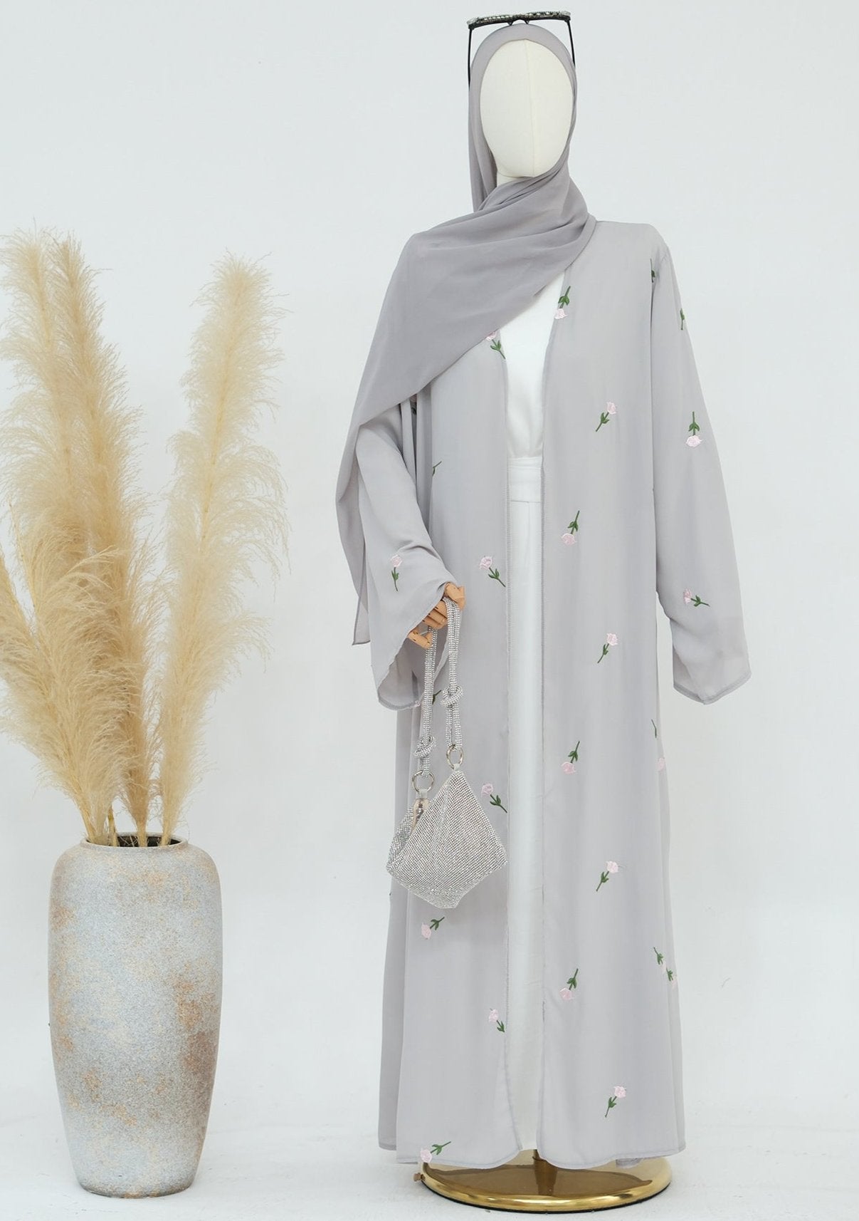 Floral Embroidery Abaya & Hijab