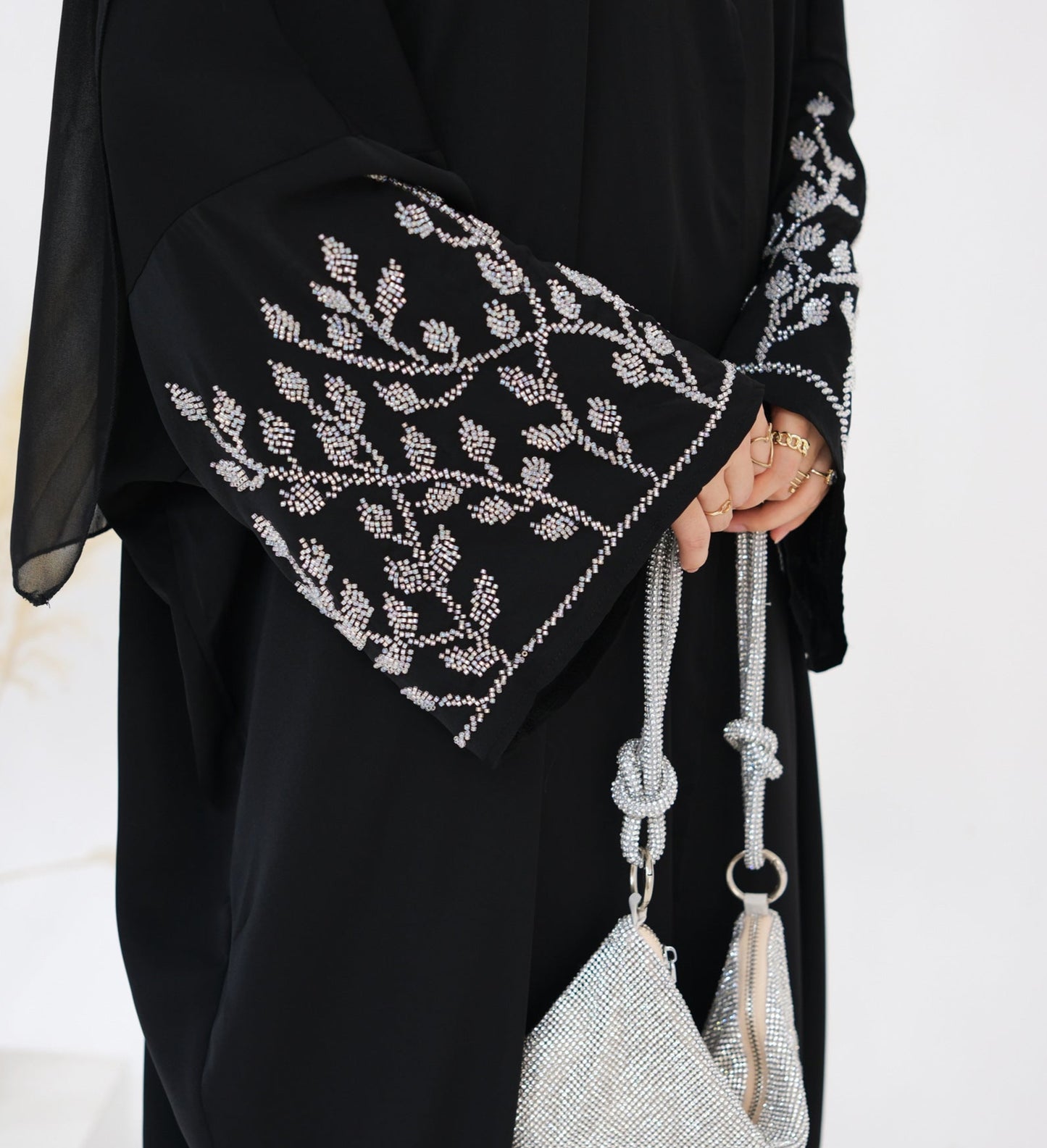 Daniya Beaded Abaya-Black