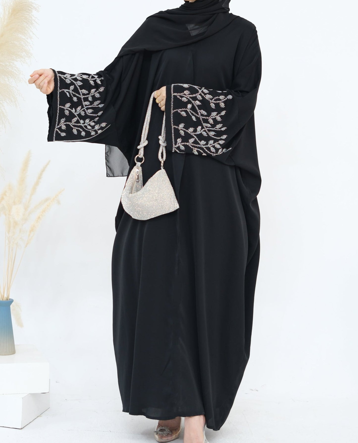 Daniya Beaded Abaya-Black