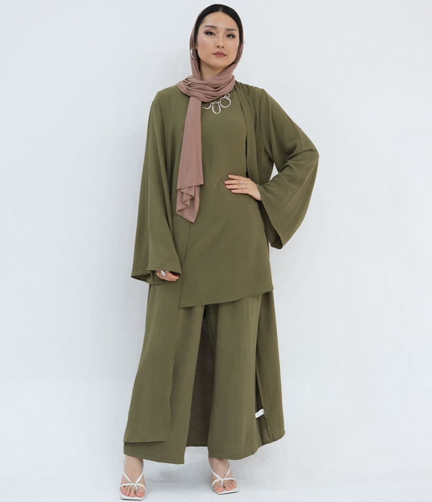 Zoha-Three Piece Abaya Set