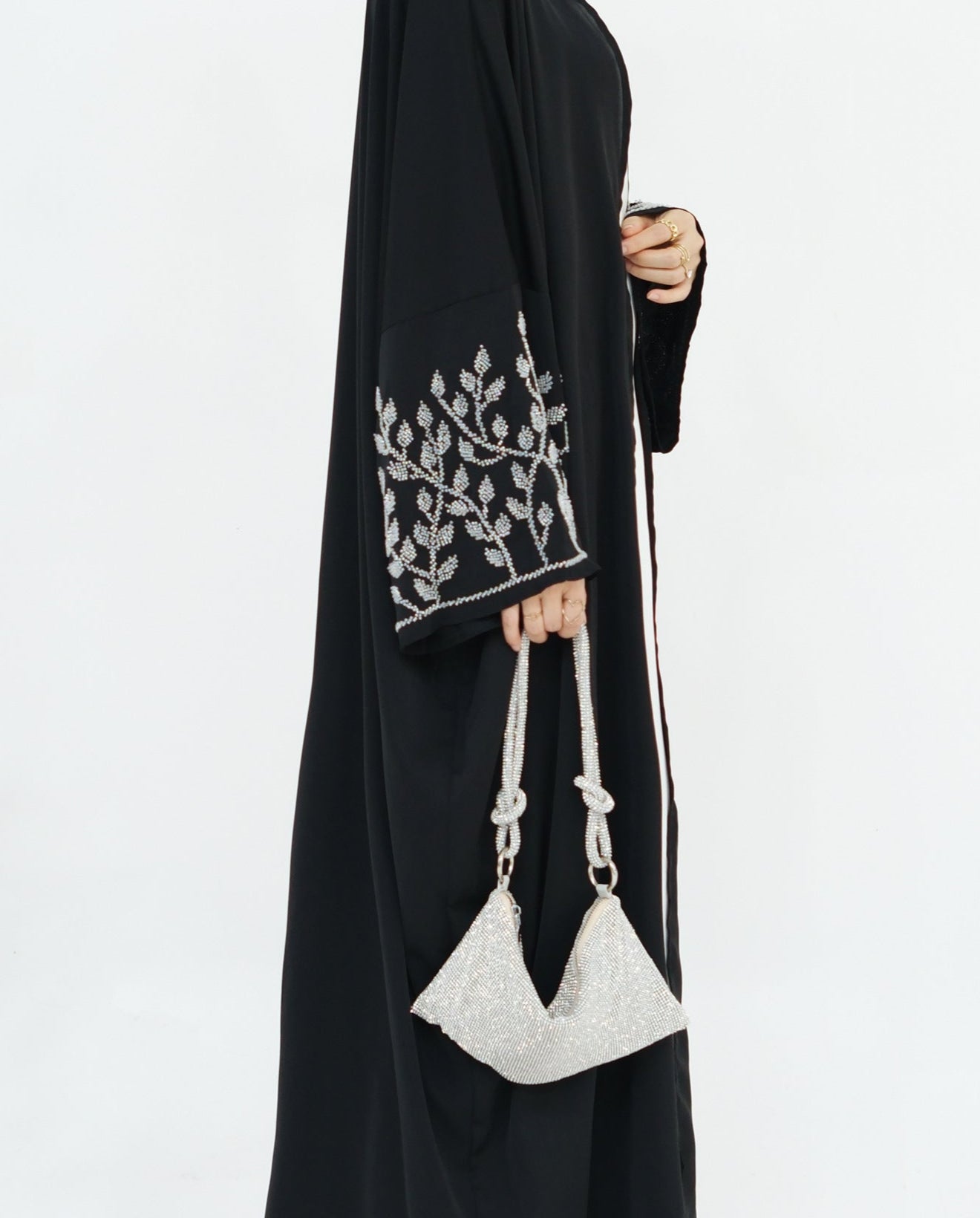 Daniya Beaded Abaya-Black