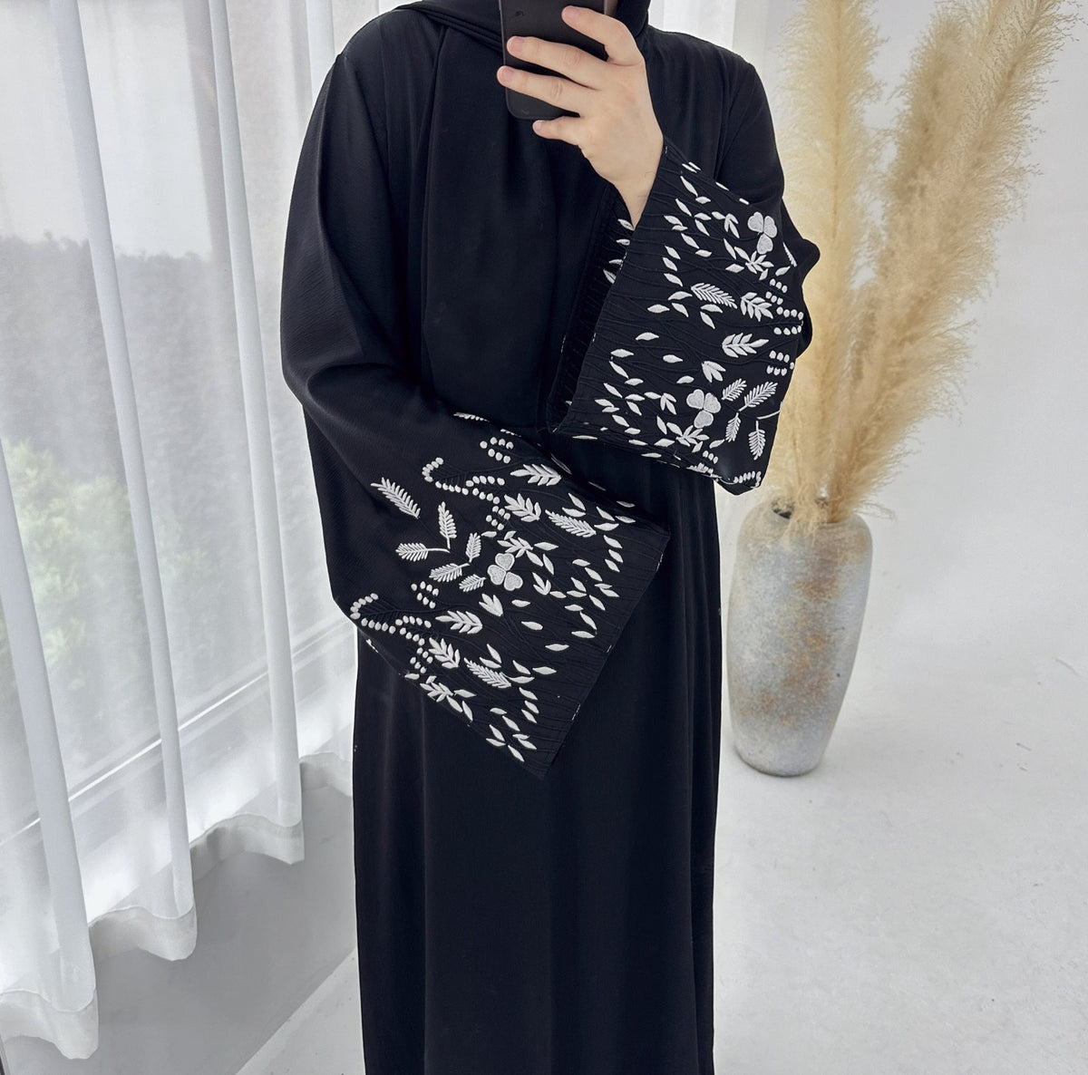 Abeer-Floral Embroidery Abaya