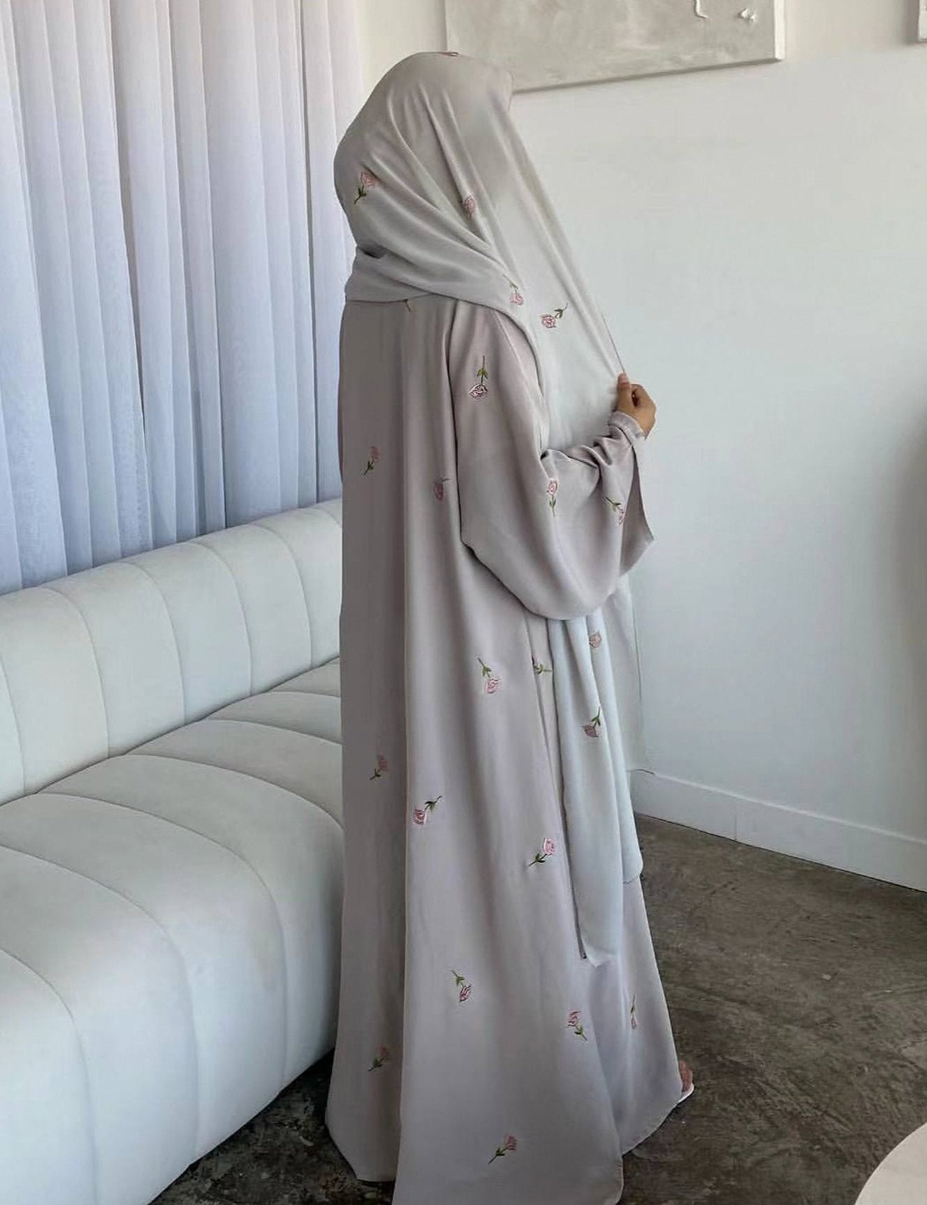 Floral Embroidery Abaya & Hijab