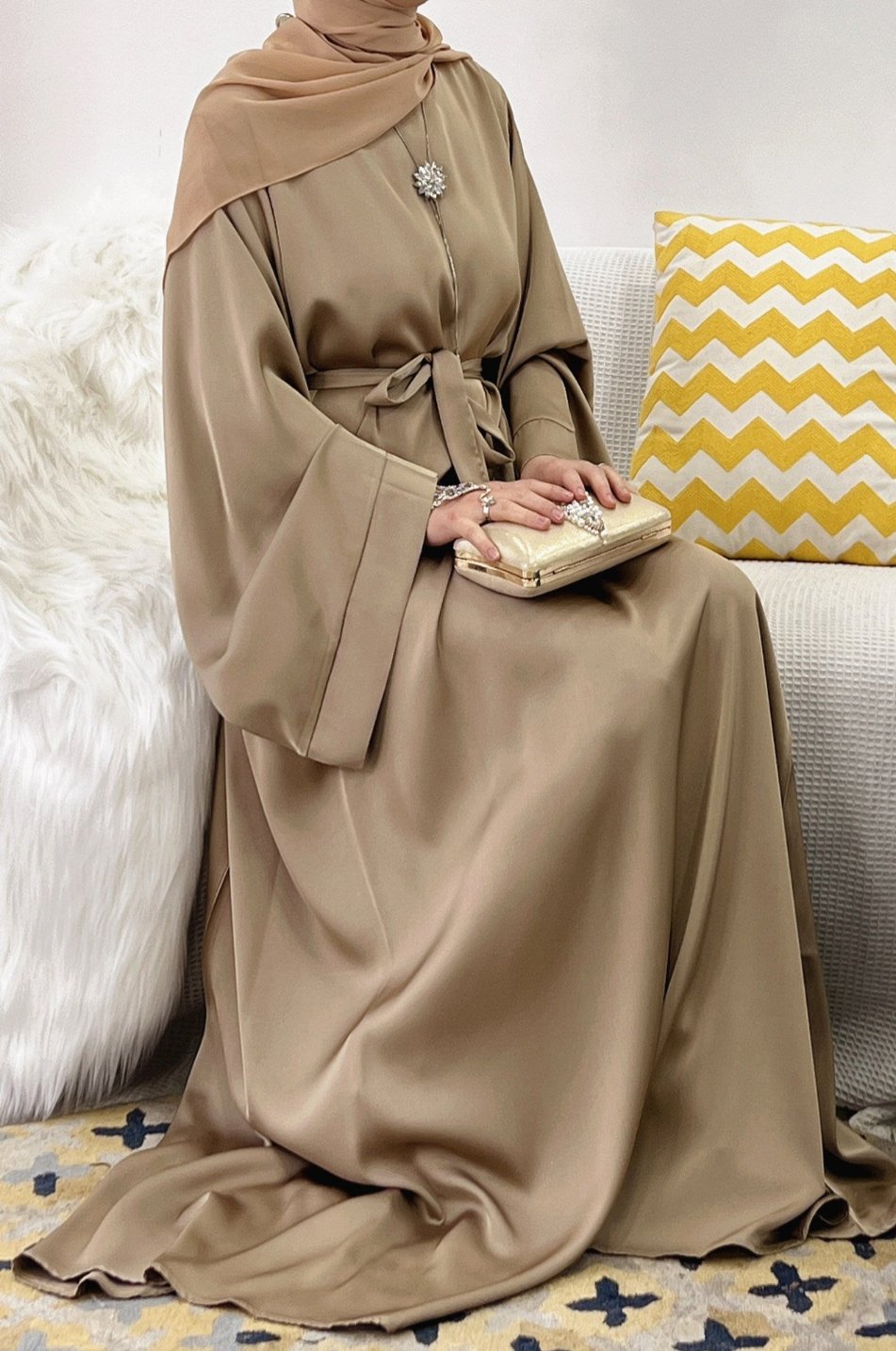 Samreen Satin Abaya
