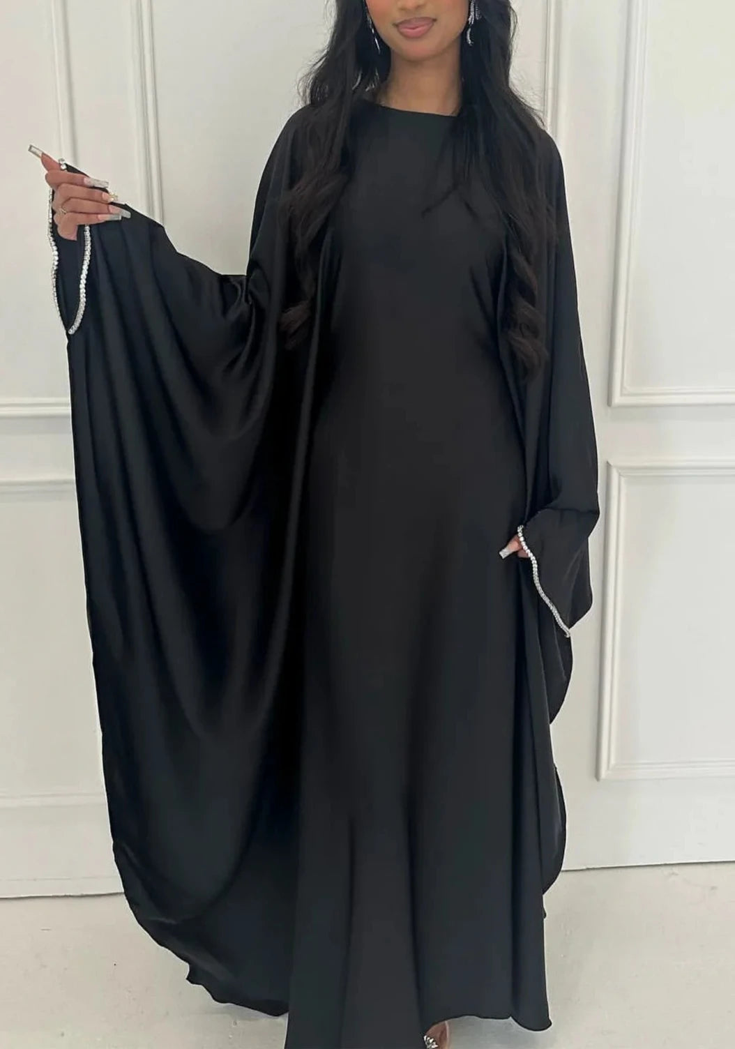 Safira Satin Butterfly Abaya