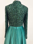 Meera Glitter Gown-Emerald Green