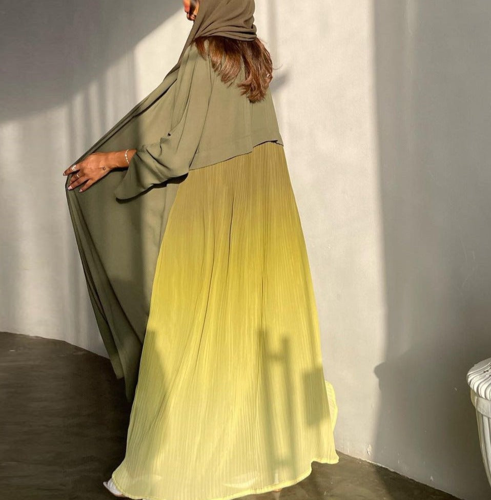 Pleated Ombre Abaya