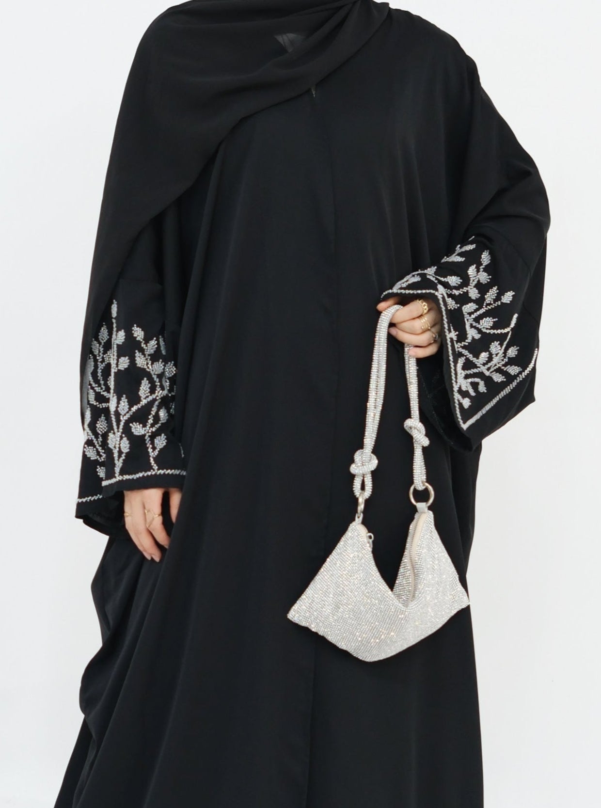 Daniya Beaded Abaya-Black