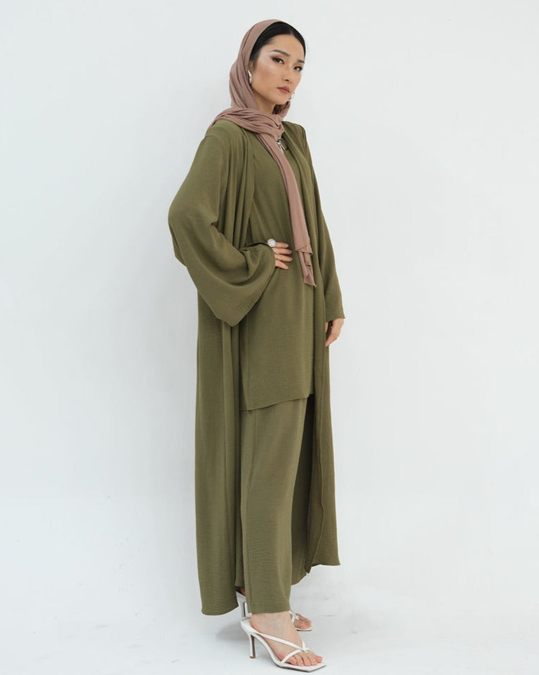 Zoha-Three Piece Abaya Set