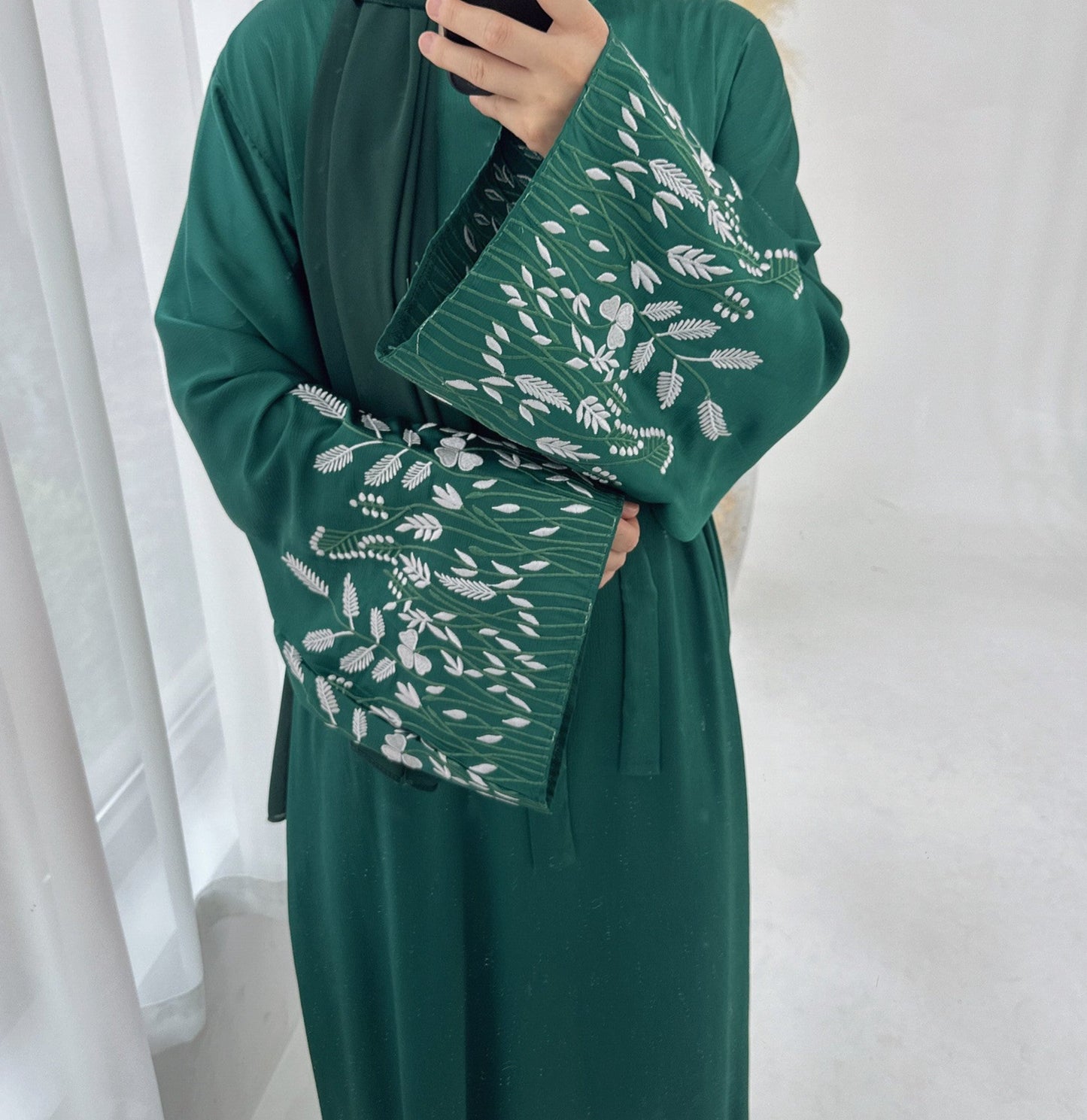 Abeer-Floral Embroidery Abaya