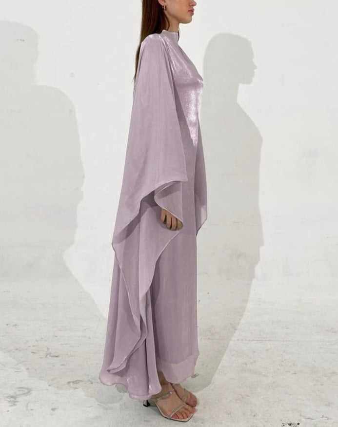 Farha Butterly Abaya-Blush Purple