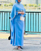 Aya Beaded Cape Dress