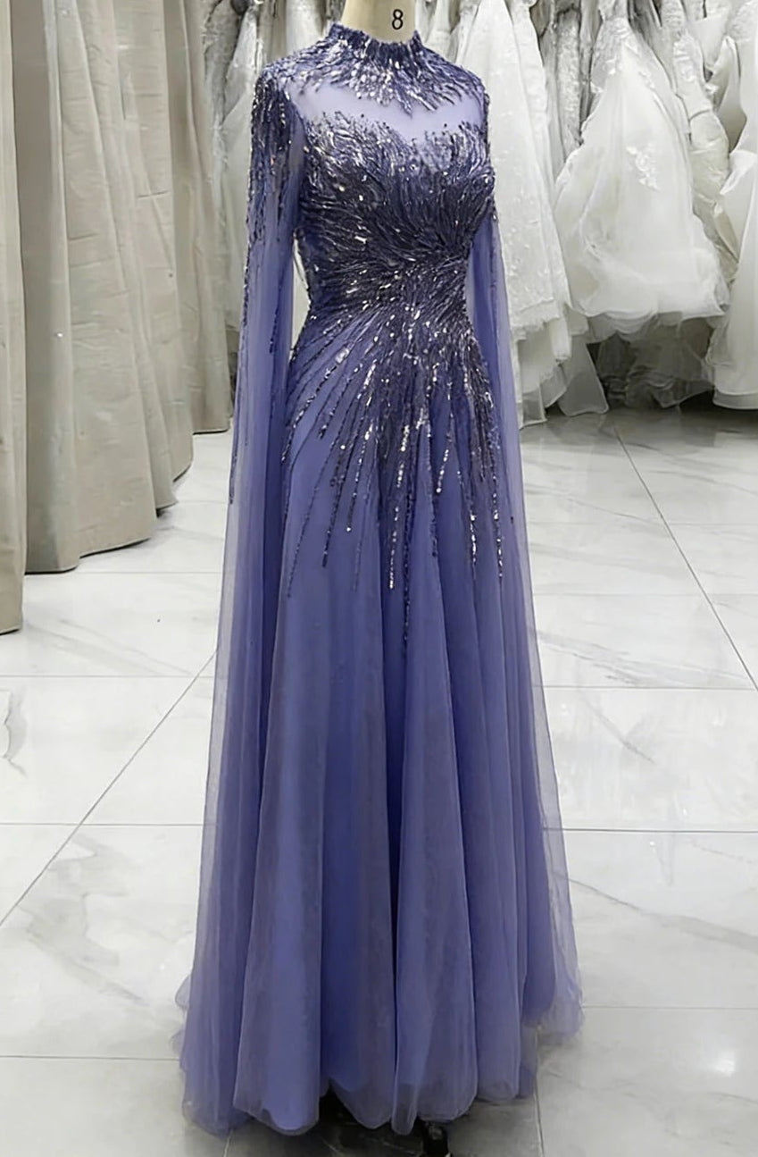 Aliyah Tulle Cape Gown