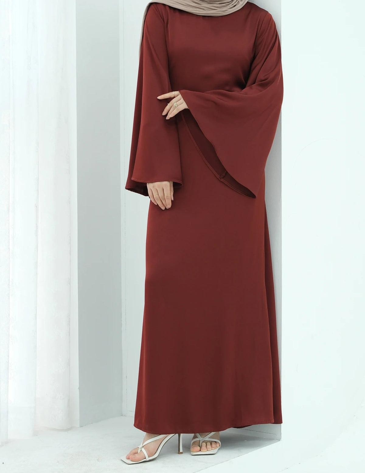 Eliana Satin Bell Sleeve Dress