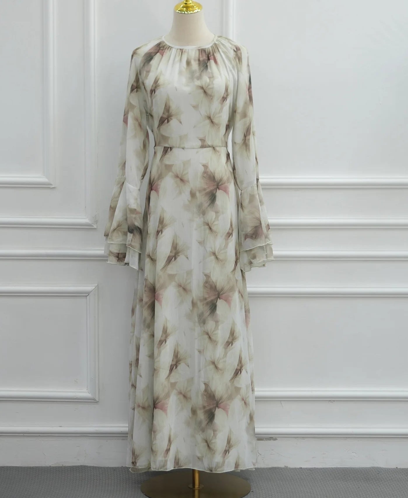 Daani-Ruffle Printed Maxi Dress