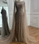 Aamira Embellished Cape Gown