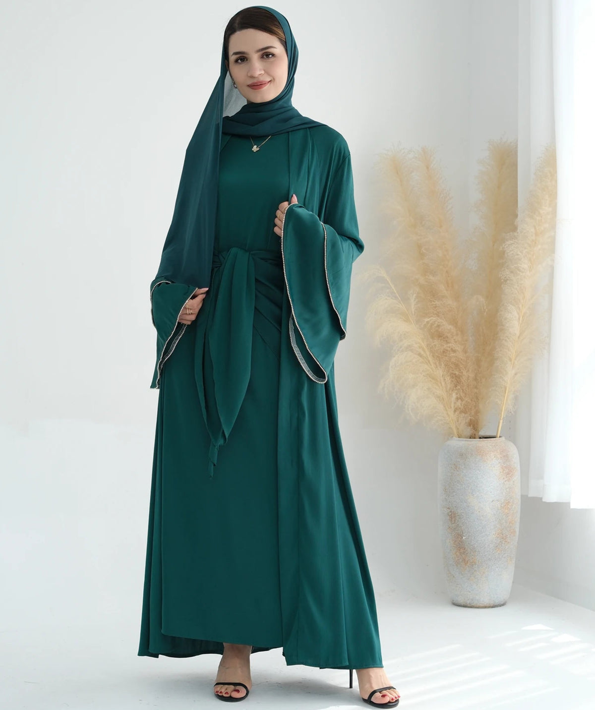 Humera Satin Abaya Set